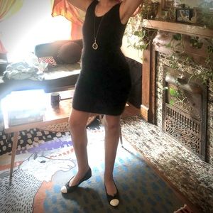 Espirit Sleeveless Black Angora Dress